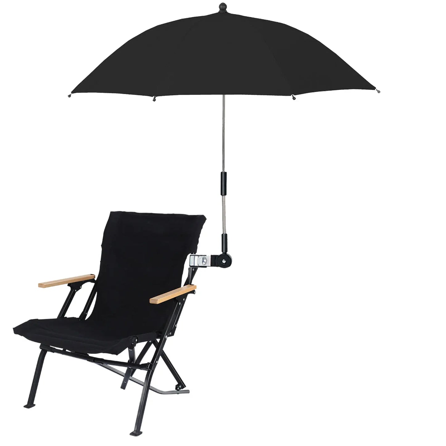 ZK20 Parapluie de chaise de plage Protection UV Parasol de poussette pour bébé 360 °   Pare-soleil de chaise réglable avec pince