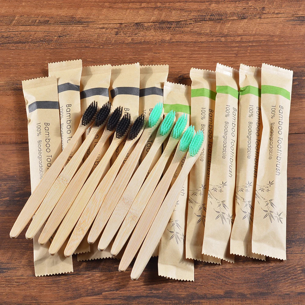 10 Piece Soft Bristles Bamboo Toothbrush Eco Friendly Vegan Tooth Brush Escova De Dente Cepillo De Dientes Bambu Brosse A Dent