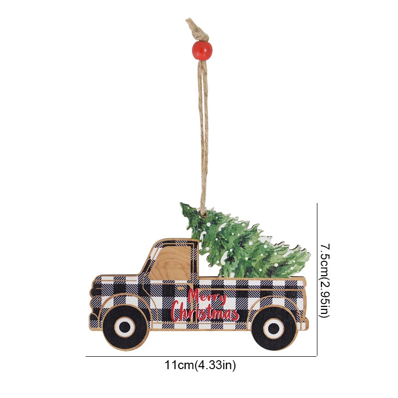 Ornement de bureau d'arbre de Noël en bois