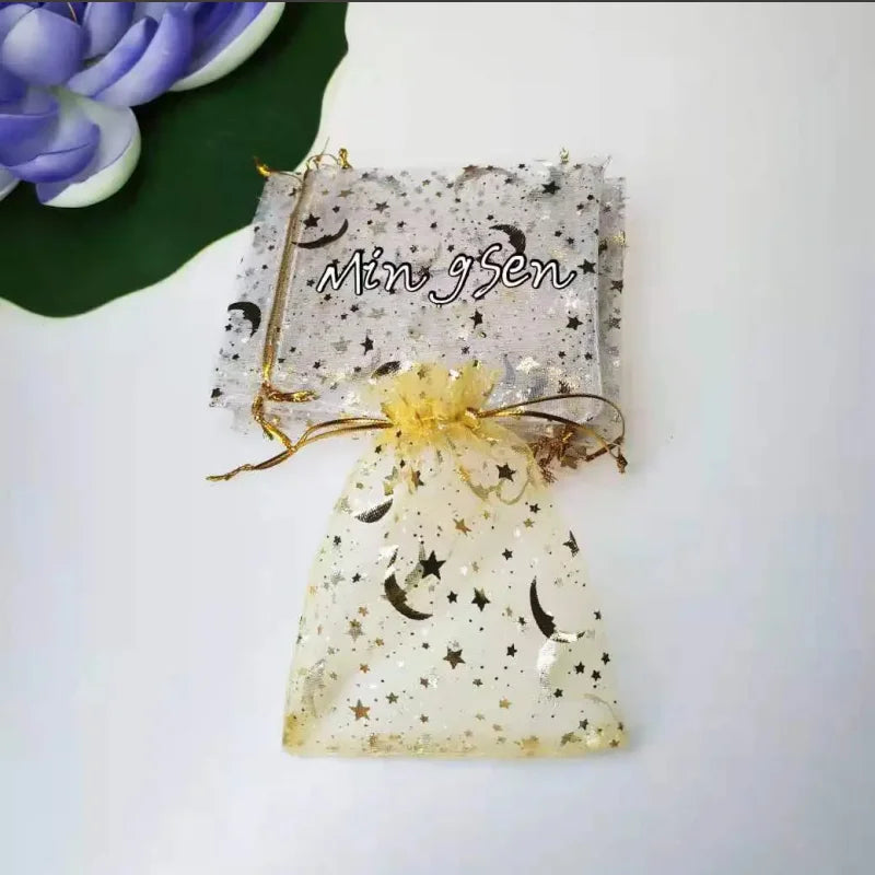 Sacs à bijoux en organza étoile et lune