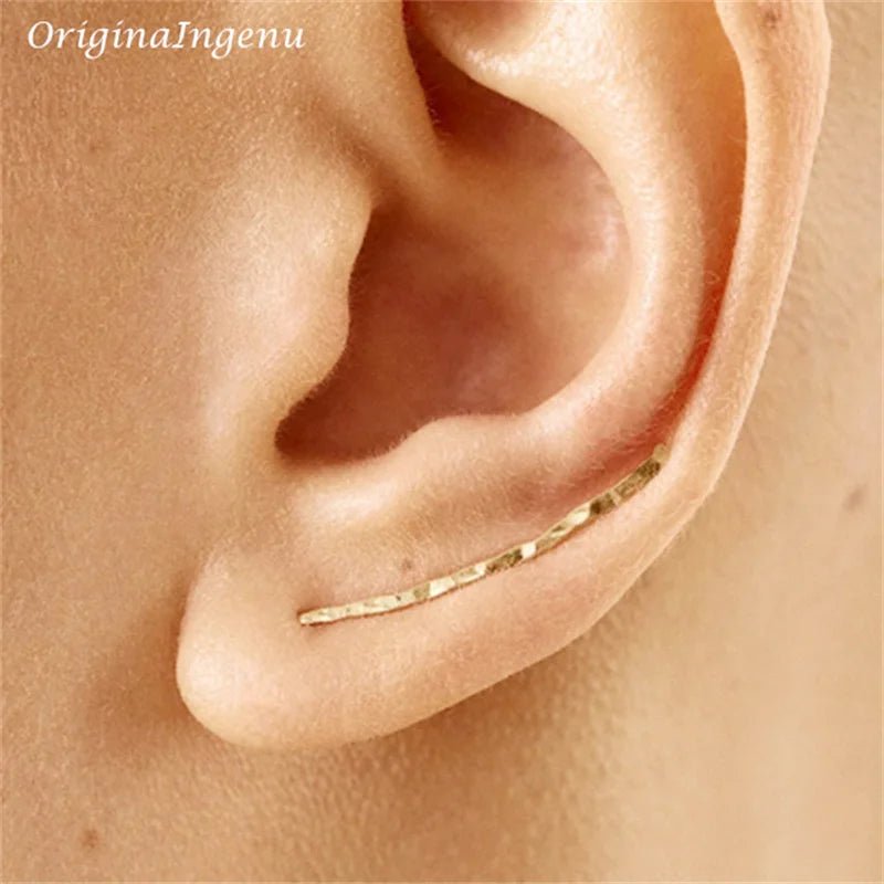 925 argent Grillz Piercing boucles d'oreilles bijoux oreille manchette charme à la main martelé or rempli Brincos boucles d'oreilles pour les femmes Oorbellen