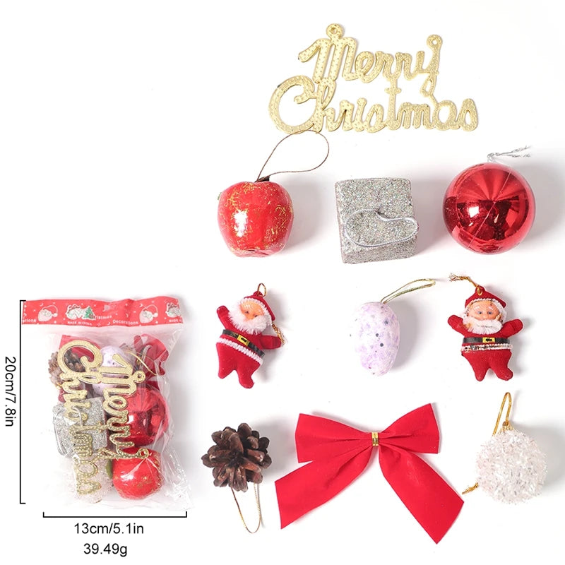 10/13/14 pièces décor de Noël père Noël boules de Noël pommes de pin arcs ensemble arbre de Noël suspendus ornements