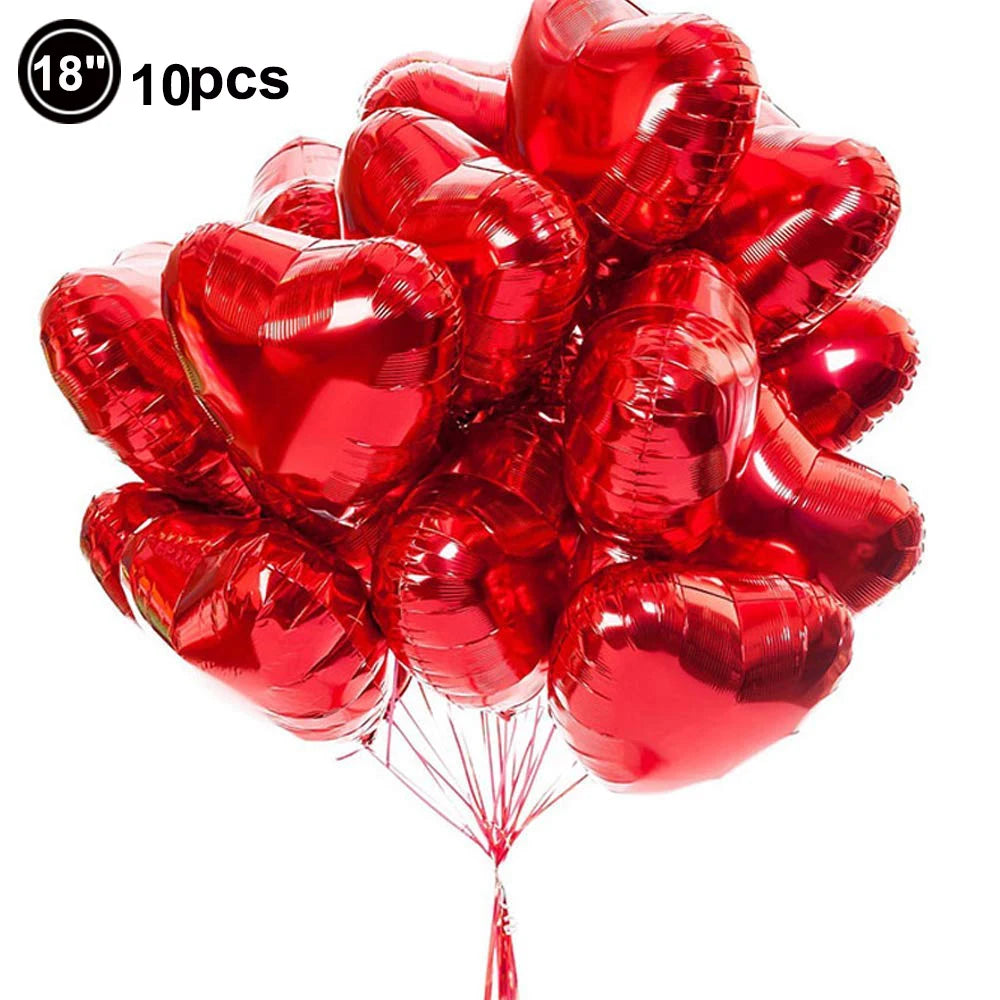 Grands ballons roses rouges de mariage, ballons en aluminium en forme de fleur de Rose, décorations cadeaux d'anniversaire pour la fête des mères, cadeaux d'anniversaire
