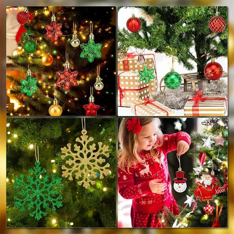 Boules de Noël décor ensemble 70 pièces grande boule flocon de neige