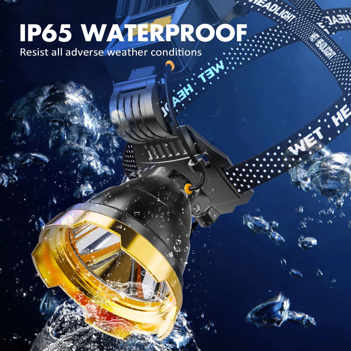 Lampe de poche LED aste super lumineuse, lampe frontale portable, extérieur, chasse, camping de pêche