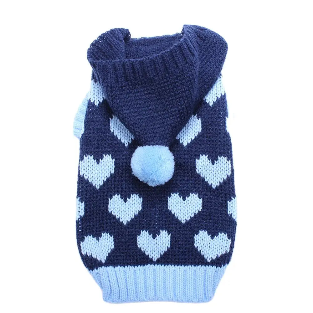 Chat chien pull à capuche coeurs modèles pull animal chiot manteau veste vêtements chauds pour Chihuahua Yorkie caniche