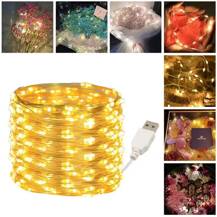 30M 20M étanche USB LED lumières chaîne fil de cuivre fée guirlande lumineuse lampe noël
