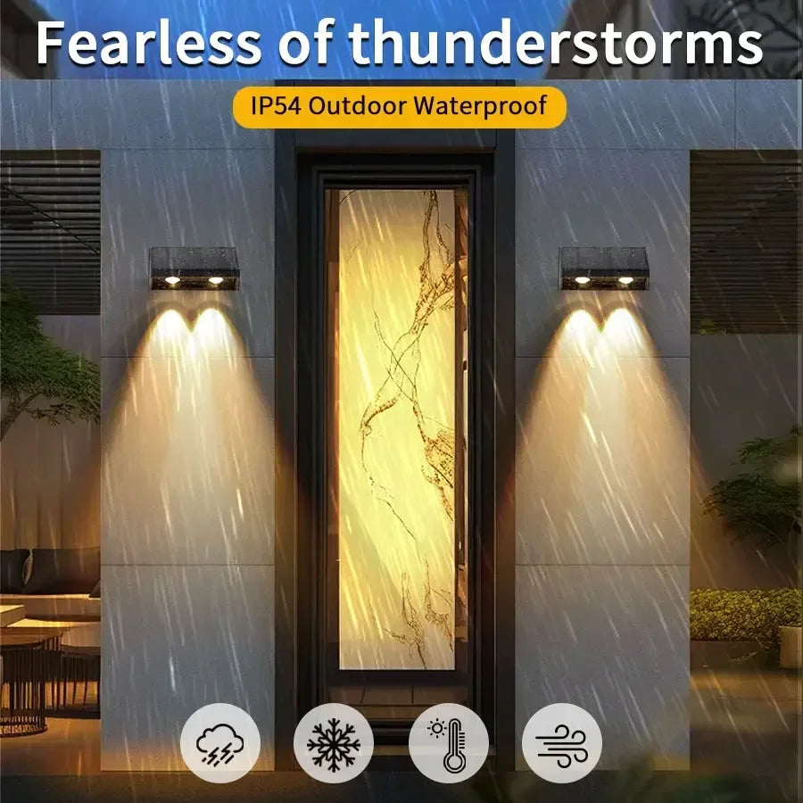 1pc applique murale solaire éclairage extérieur IP54 lampe à LED étanche ampoule éclairage automatique la nuit pour jardin cour ou balcon