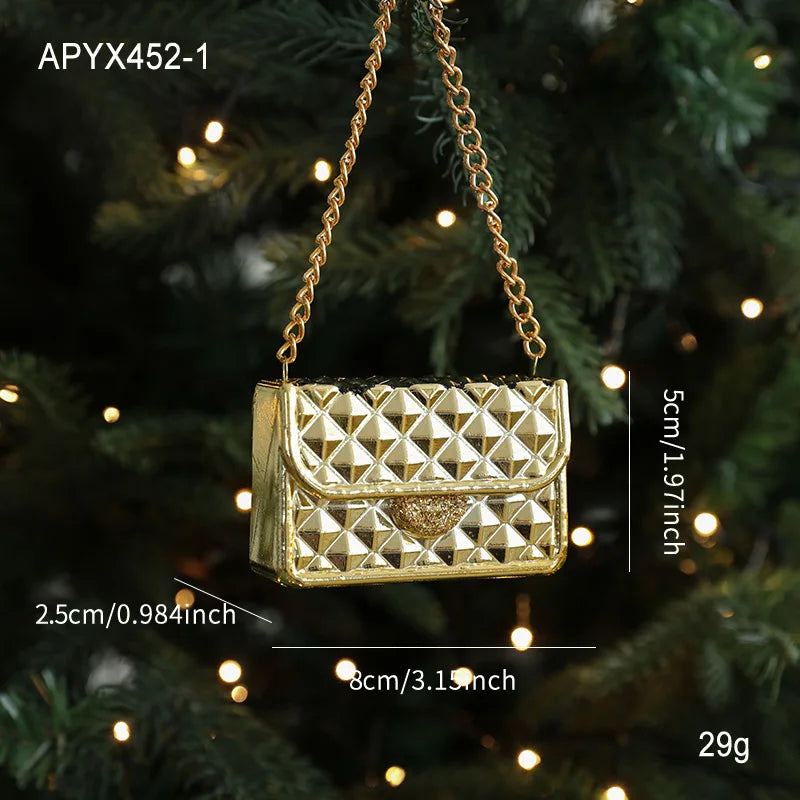 Ornements d'arbre de Noël, cloche d'ours en or, pendentifs suspendus pour arbre de Noël