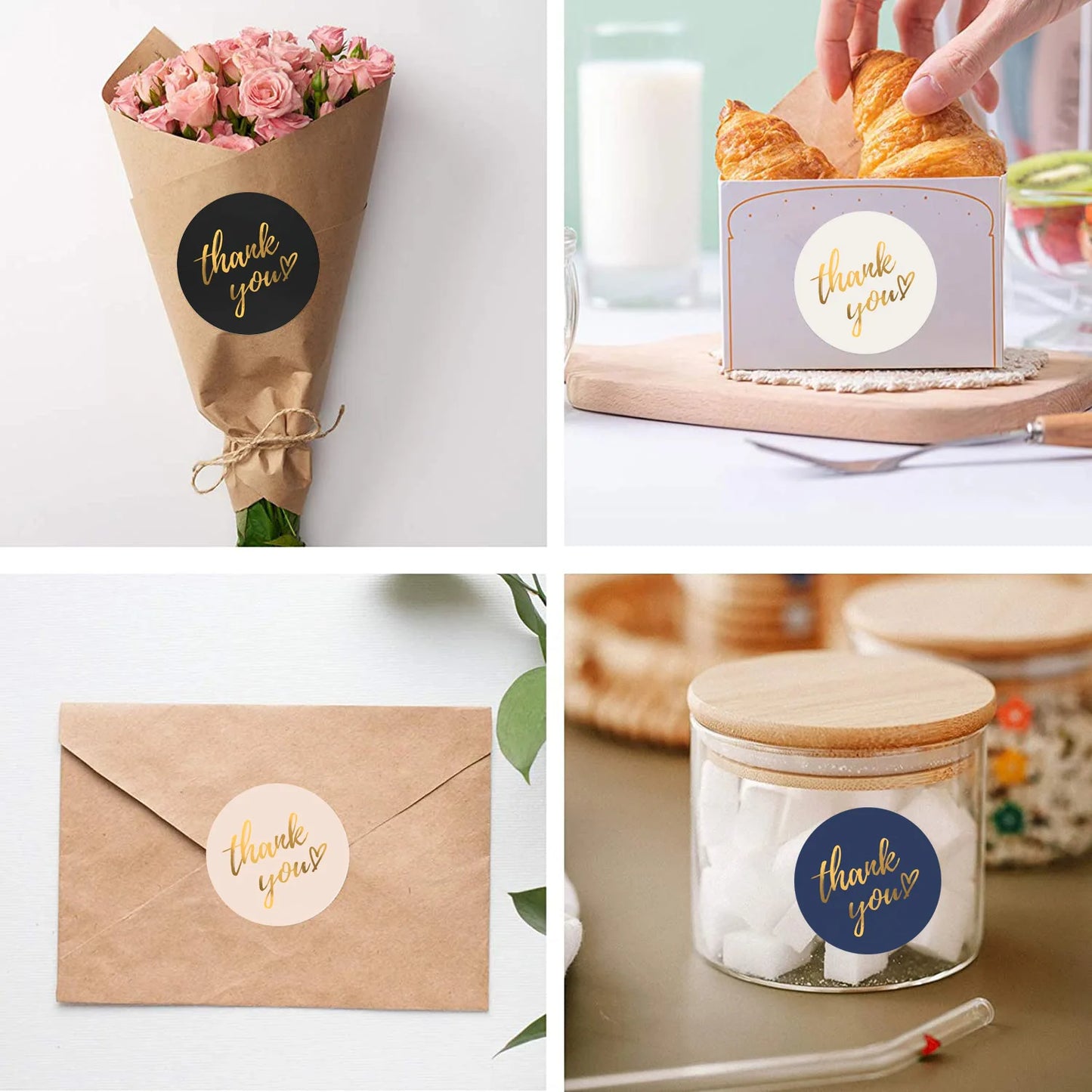 Étiquettes Autocollantes Bleues de Remerciements 50-500 Pièces, Sticker de Décoration, Sceau d'Enveloppes Fait à la Main, Fournitures de Papeterie, 1 Pouce