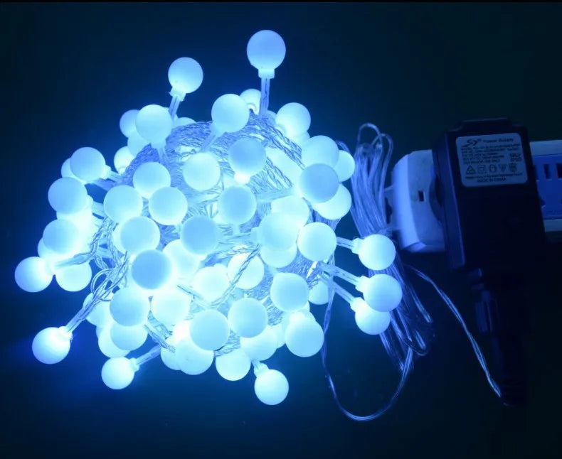 Guirlande lumineuse LED boule à bulles féerique, guirlande lumineuse festive, prise ue/US, décoration intérieure de noël, mariage, jardin extérieur