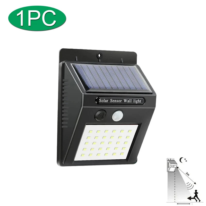 30 LED lumière solaire PIR capteur de mouvement applique murale lampe solaire extérieure étanche solaire alimenté lumière du soleil lampadaire décor de jardin