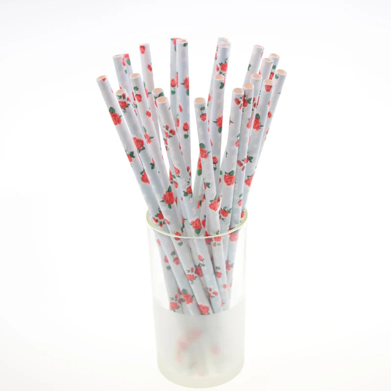 Lot de 25 pailles en papier noir, motif étoiles, rayures, moustache, zèbre, pour décoration de fête prénatale, mariage, anniversaire, Halloween