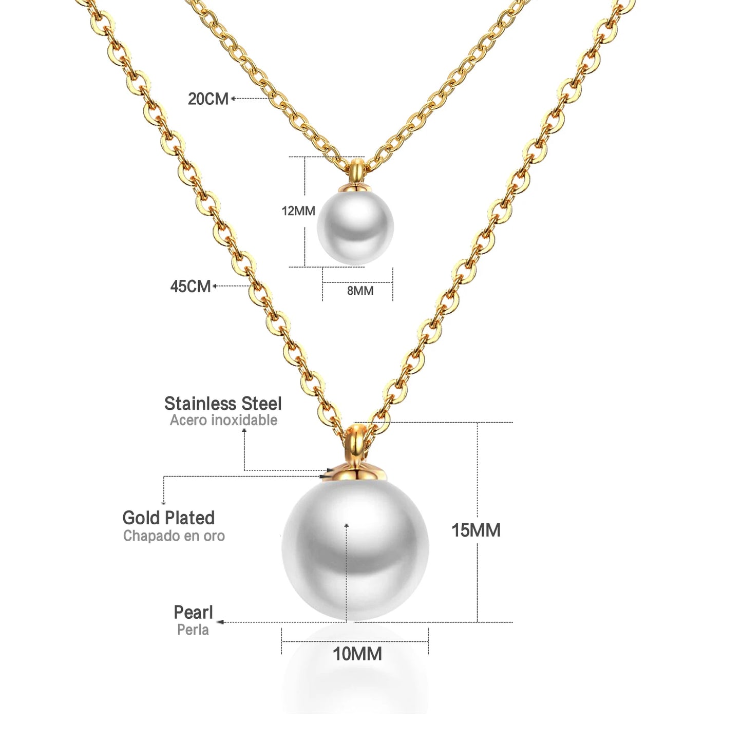 Collier multi rang acier inoxydable,colliers à pendentif Double couche en Zircon cubique pour femmes, bijoux dorés de luxe, ras du cou, en acier inoxydable