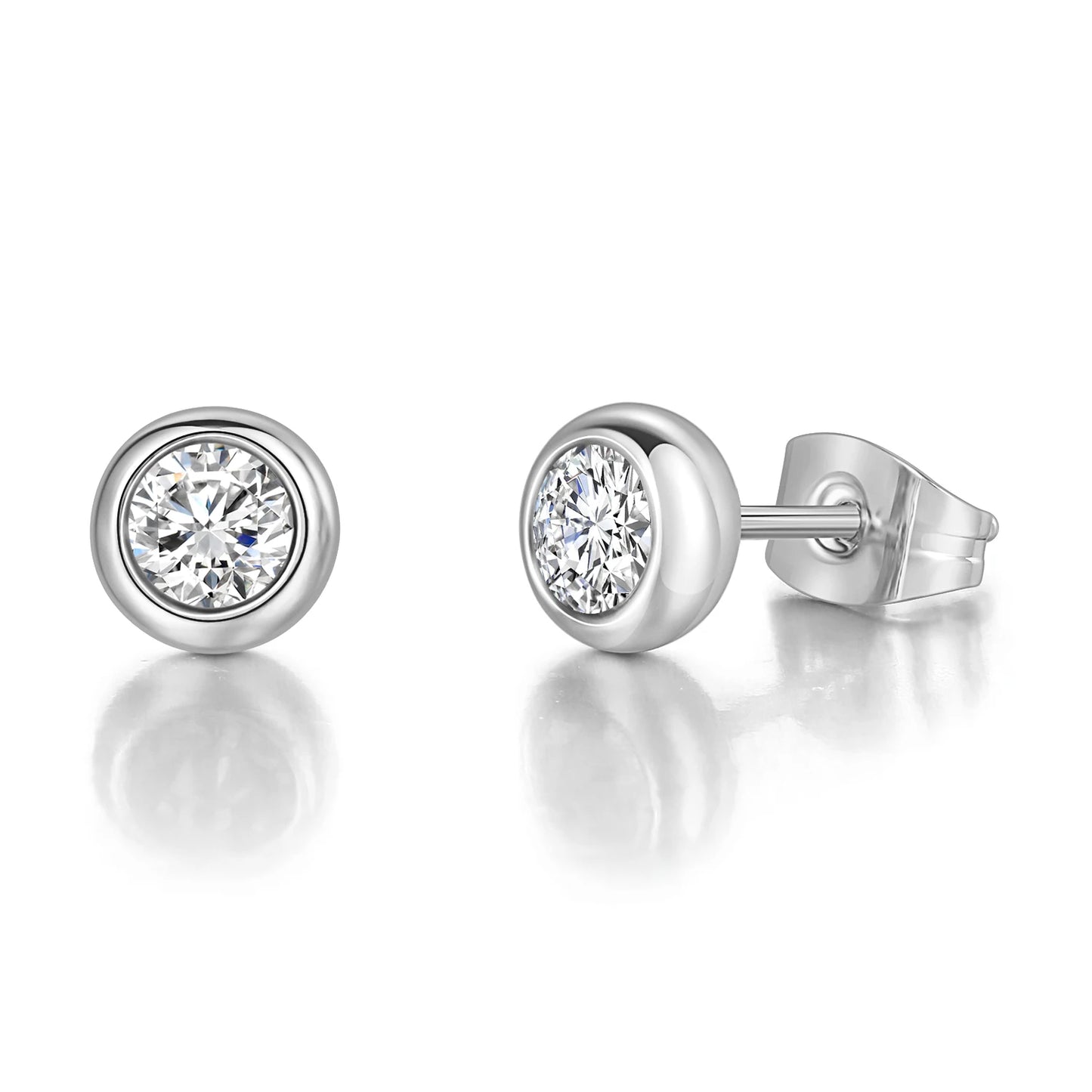 DFE270M – boucles d'oreilles classiques en zircone cubique pour femmes, simples, accessoires, bijoux à la mode, couleur or Rose