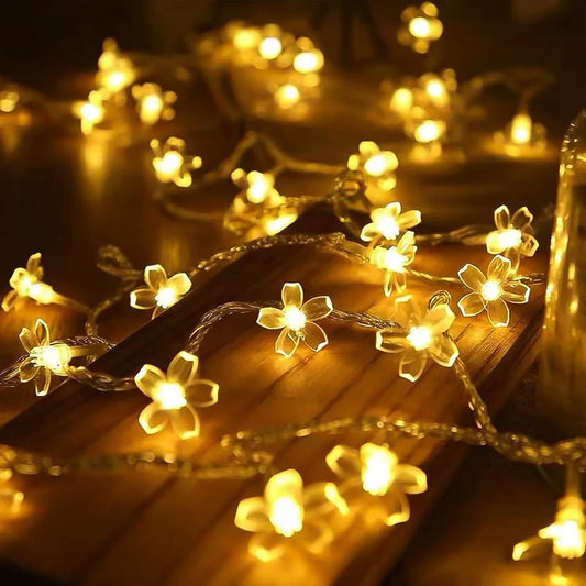 Guirlande lumineuse féerique à piles, 1 pièce, 10/20/30/40 LED, lumières en fleurs de cerisier pour décoration de mariage Patry