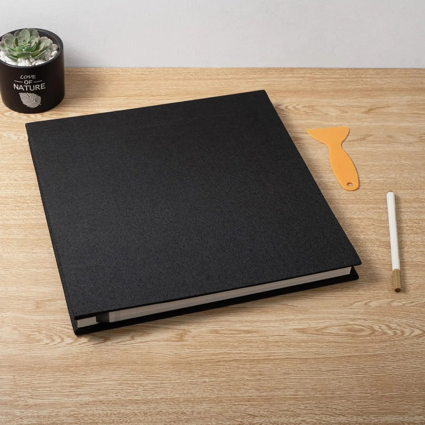 Album Scrapbook auto-adhésif pour photos 4 × 6 5 × 7 8 × 10, couverture en lin magnétique, 40 pages, cadeau de mariage familial avec stylo en métal et