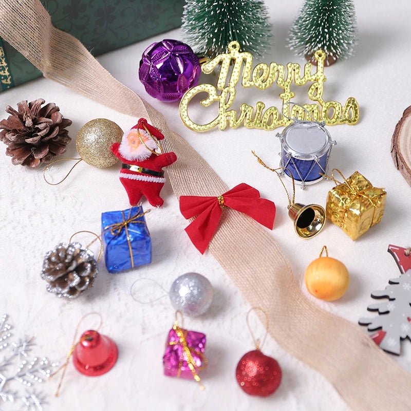10/13/14 pièces décor de Noël père Noël boules de Noël pommes de pin arcs ensemble arbre de Noël suspendus ornements
