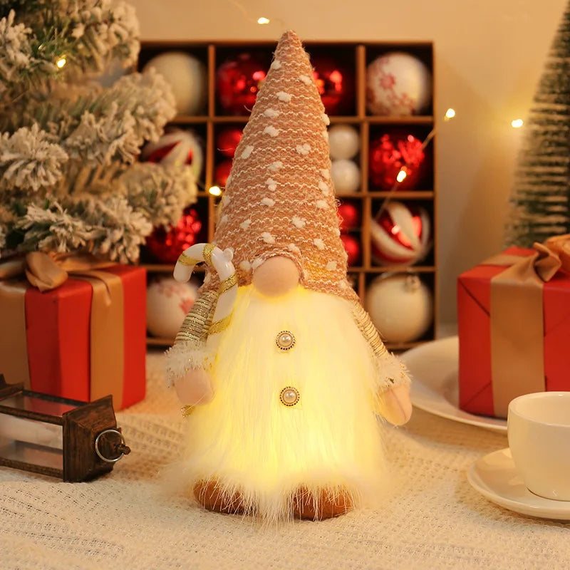 Gnome elfe avec lumière LED, décorations de Noël pour la maison