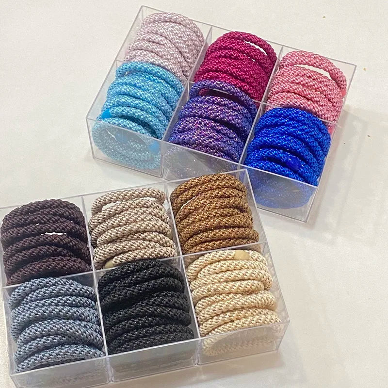 6pcs/lot élastique pour cheveux pour femmes élastique cheveux femmes ,Élastiques et chouchous attache cheveux bandes en caoutchouc à haute élasticité pour bracelets, élastique cheveux noire montres femmes knekki haar