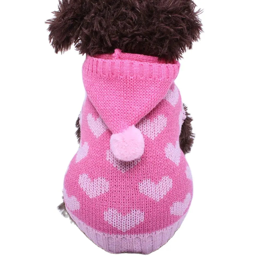 Chat chien pull à capuche coeurs modèles pull animal chiot manteau veste vêtements chauds pour Chihuahua Yorkie caniche