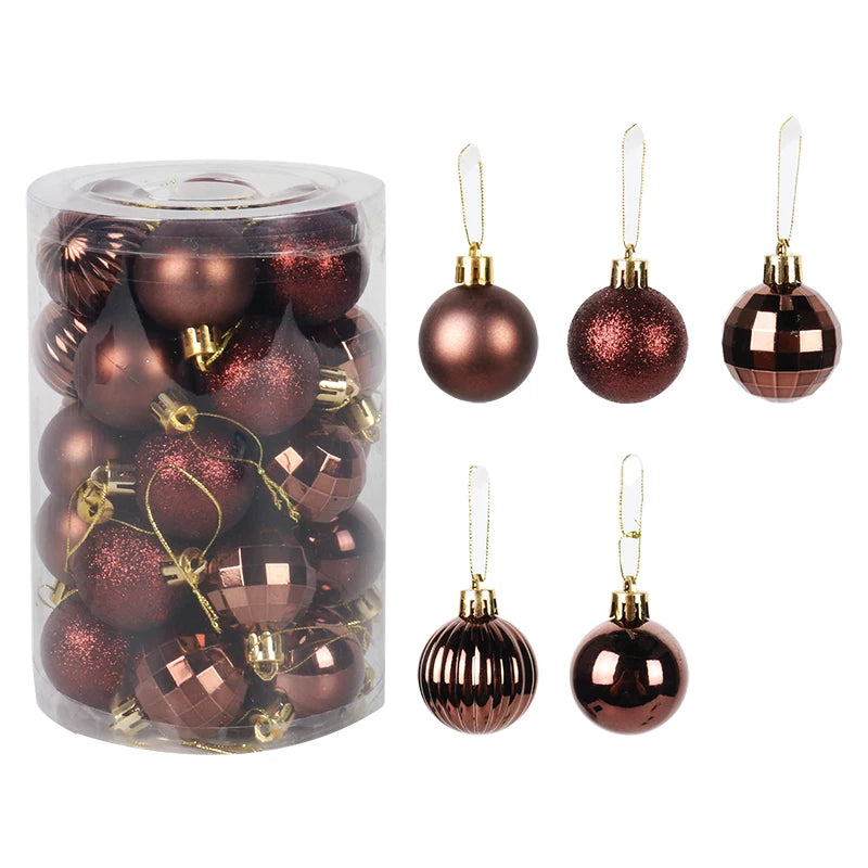 34 pièces boules de plastique de Noël arbre de Noël suspendus ornement boule de pendentif