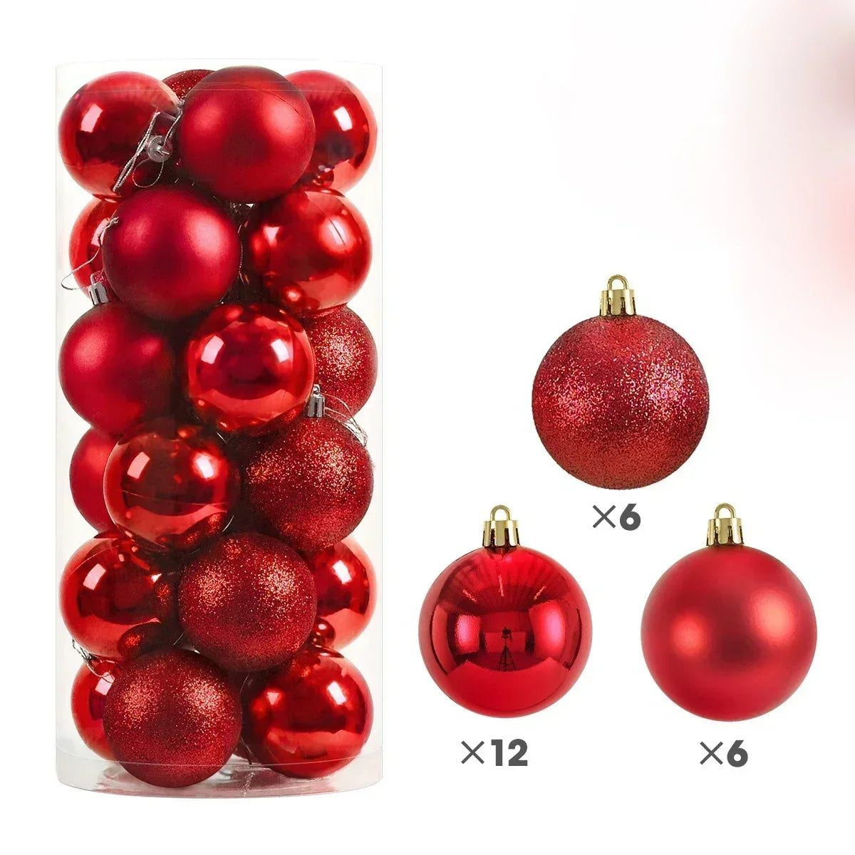 Boules de noël 3/4/6CM, 24 pièces, grande boule, pendentif d'arbre de Noël
