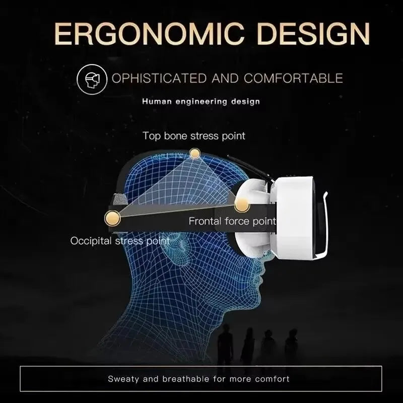 G05 3D VR SHINECON lunettes casque monté sur la tête réalité virtuelle réglable VR lunettes pour 4.76 pouces Android téléphones intelligents