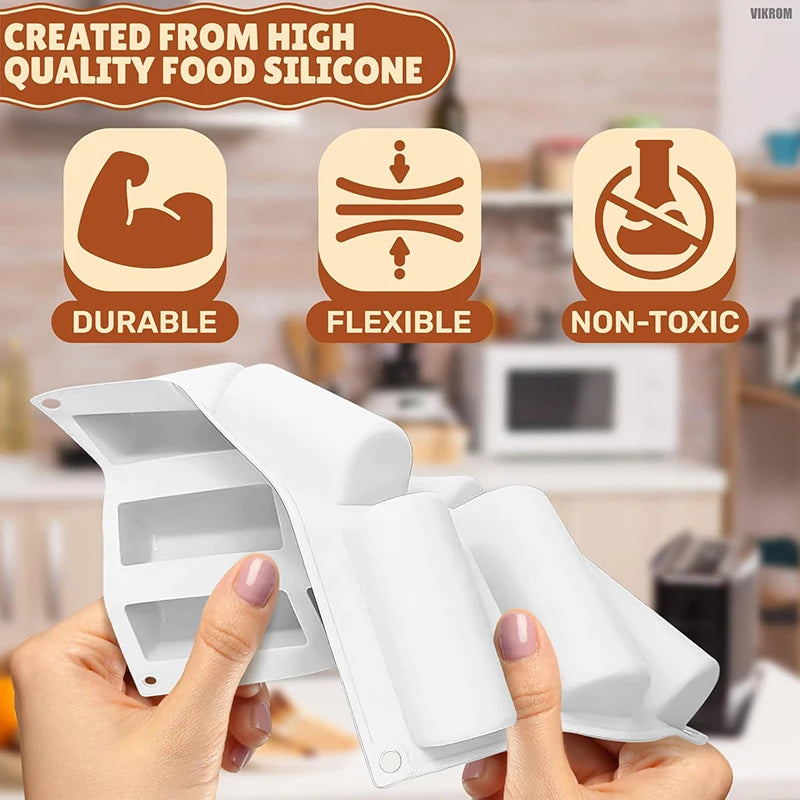 Moule à gâteau en rondins à 9 cavités, pour la cuisson du rouleau 3D, cylindre, pâtisserie, Dessert