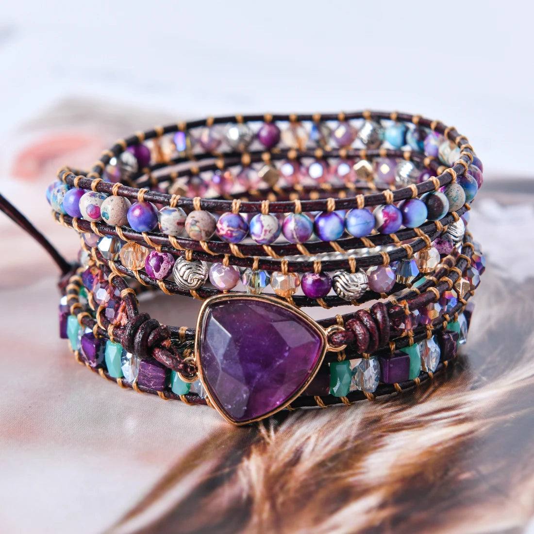 Bracelets ronds multicouches perlés, Boho Alanding Ysts String