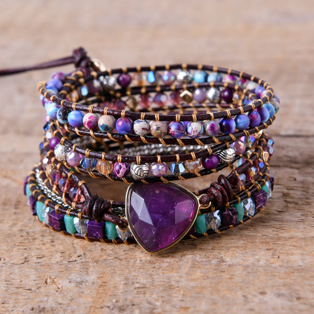Bracelets ronds multicouches perlés, Boho Alanding Ysts String