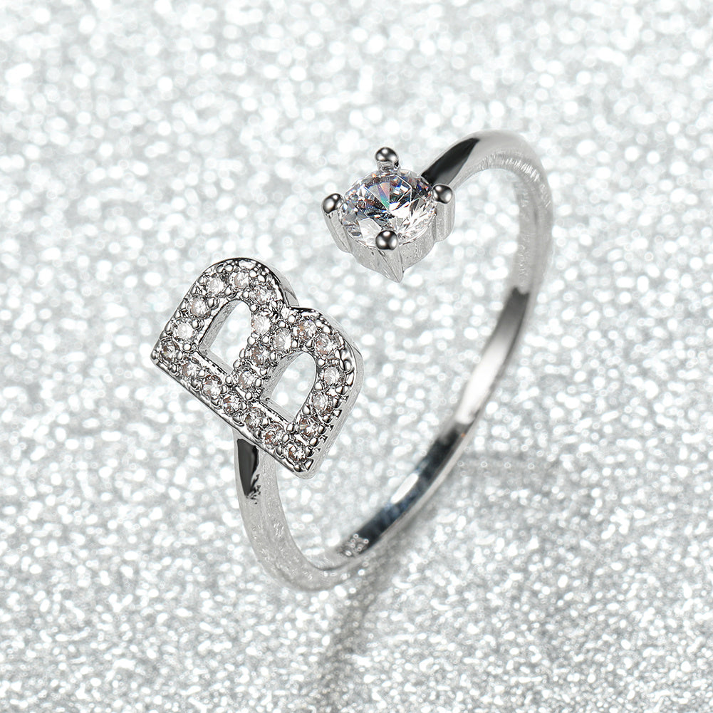 Bagues Alphabet AZ à la mode chaude, bagues initiales, bagues d'amour de mariage, mariées…