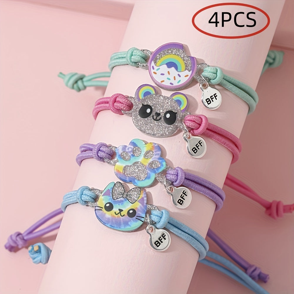 Lot de 4 bracelets de dessin animé pour enfants