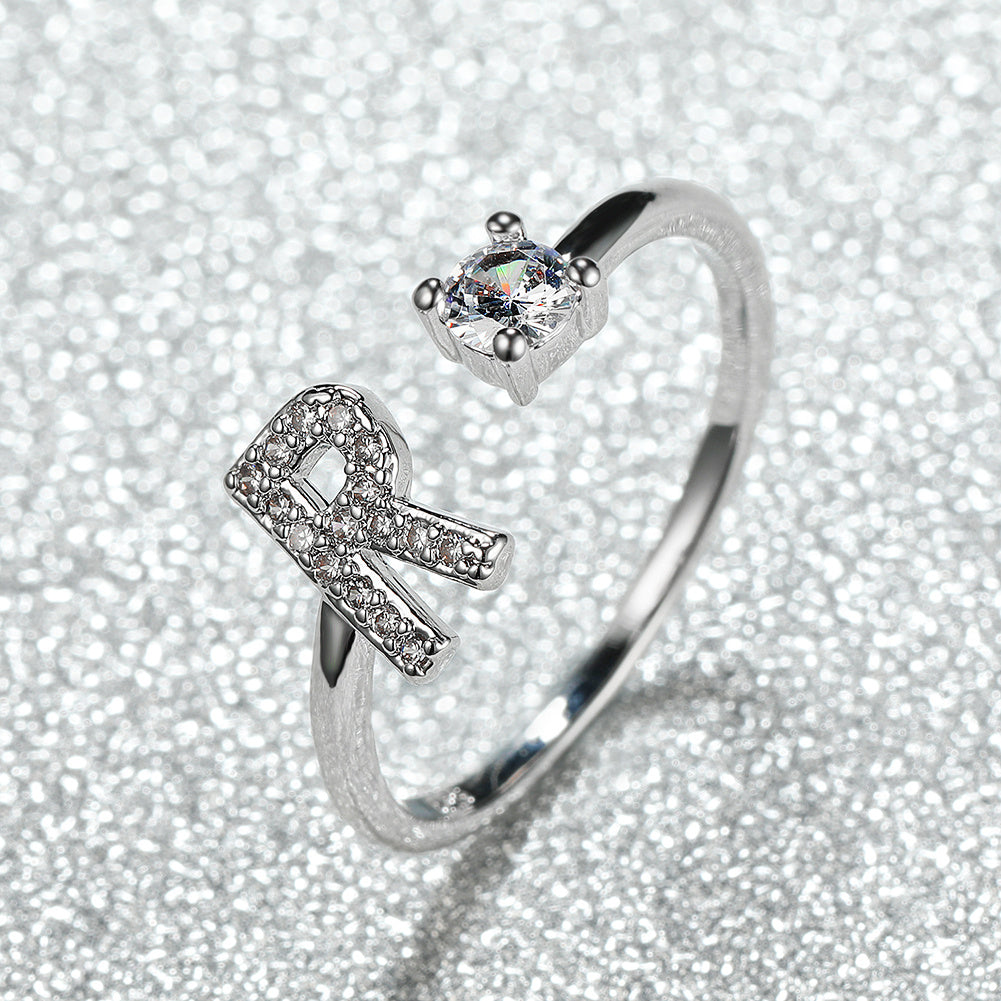 Bagues Alphabet AZ à la mode chaude, bagues initiales, bagues d'amour de mariage, mariées…