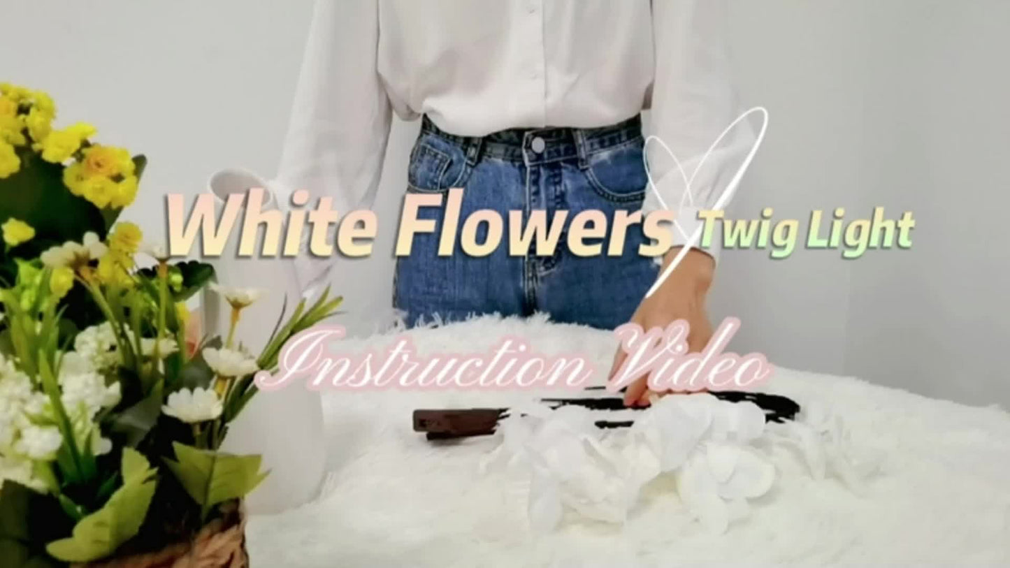 20pcs LED Willow Branch Lights pour la décoration de la maison, la décoration de chambre à coucher, la décoration de mariage, Noël, la Saint-Valentin, les lumières de décoration de la fête des mères, les piles non incluses (blanc)