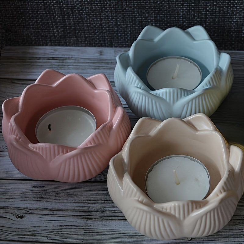 1pc Lotus Chandelier Bougeoir Moule en silicone Bougeoir DIY Gypse Résine Moule Bougie Coupe Réservoir De Stockage Plâtre Moule Décoration De La Maison